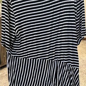 Lane Bryant Black and White Striped Blouse